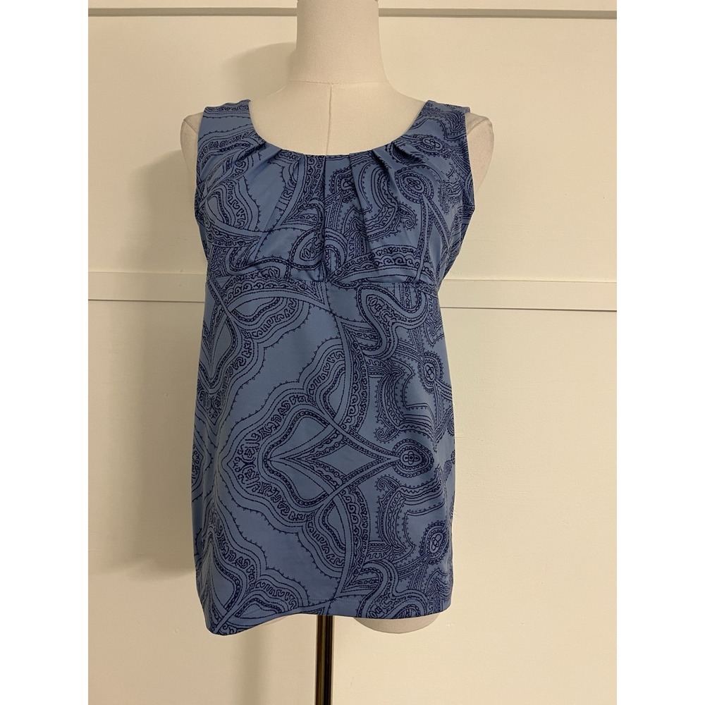 Patagonia Workout Tank Top Blue Paisley Size Medium Activewear Yoga Gym Run